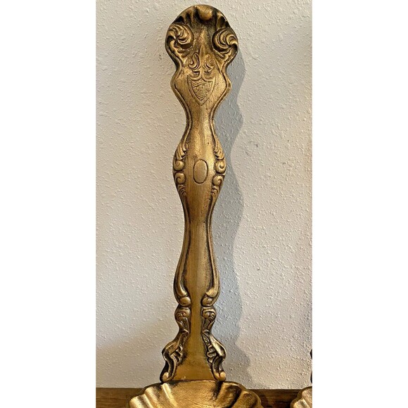 Vintage Cast Metal MCM Set of 2 Wall Hanging Ladles Spoons Kitchen Décor Used - Picture 5 of 14